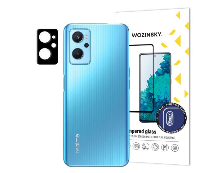 Wozinsky 9H Full Camera Lens Tempered Glass Film Prοtector Black (Realme 9i)