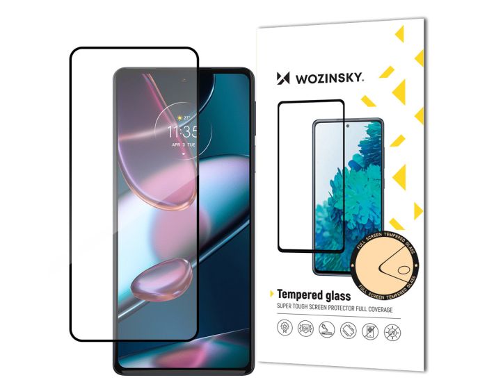 Wozinsky Full Glue Full Face Case Friendly Black Αντιχαρακτικό Γυαλί 9H Tempered Glass (Motorola Edge 30)