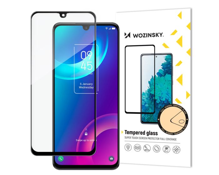 Wozinsky Full Glue Full Face Case Friendly Black Αντιχαρακτικό Γυαλί 9H Tempered Glass (TCL 30 Plus)