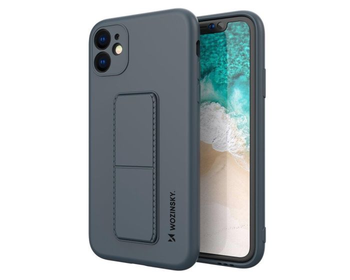 Wozinsky Kickstand Flexible Silicone Case - Θήκη Σιλικόνης με Stand Navy Blue (iPhone 11)