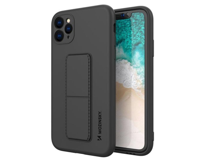 Wozinsky Kickstand Flexible Silicone Case - Θήκη Σιλικόνης με Stand Black (iPhone 11 Pro)