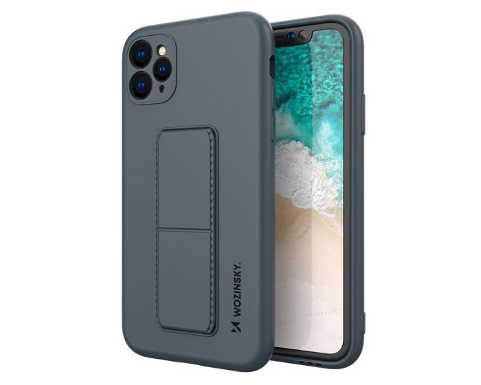 Wozinsky Kickstand Flexible Silicone Case - Θήκη Σιλικόνης με Stand Navy Blue (iPhone 11 Pro Max)