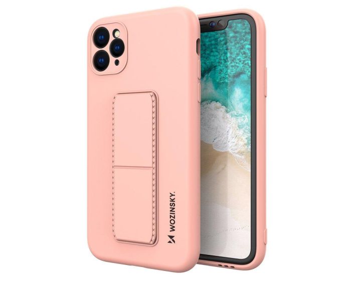 Wozinsky Kickstand Flexible Silicone Case - Θήκη Σιλικόνης με Stand Pink (iPhone 11 Pro Max)