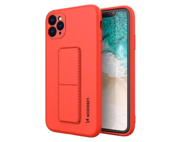 Wozinsky Kickstand Flexible Silicone Case - Θήκη Σιλικόνης με Stand Red (iPhone 11 Pro Max)