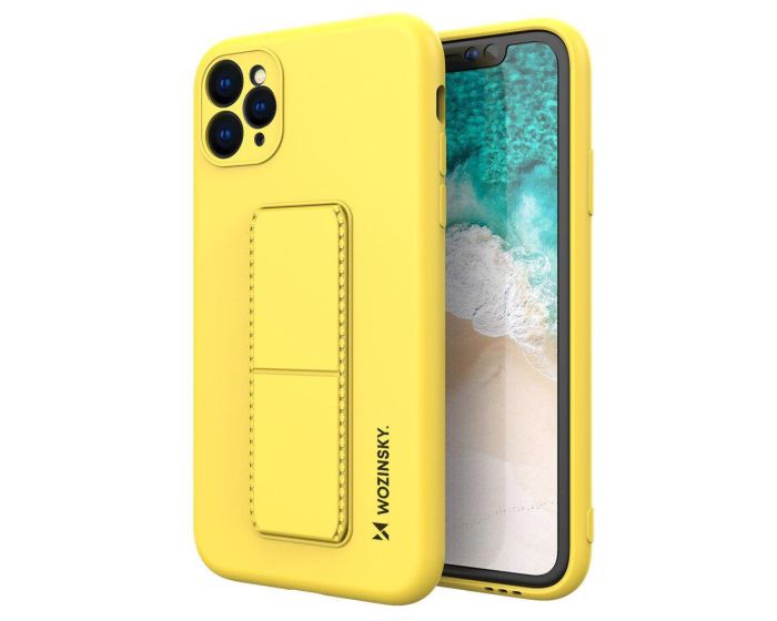 Wozinsky Kickstand Flexible Silicone Case - Θήκη Σιλικόνης με Stand Yellow (iPhone 11 Pro Max)