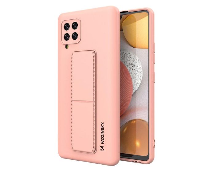 Wozinsky Kickstand Flexible Silicone Case - Θήκη Σιλικόνης με Stand Pink (Samsung Galaxy A42 5G)