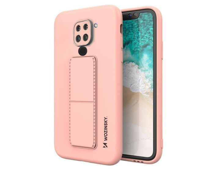 Wozinsky Kickstand Flexible Silicone Case - Θήκη Σιλικόνης με Stand Pink (Xiaomi Redmi Note 9)