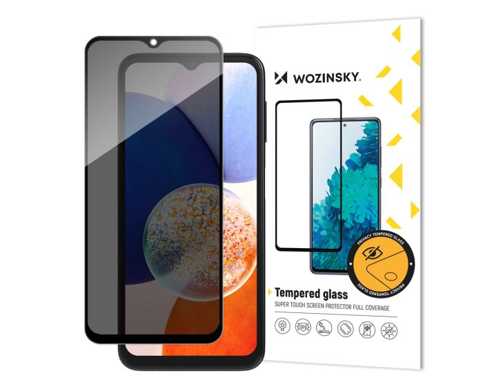 Wozinsky Privacy 3D Full Glue Full Face Αντιχαρακτικό Γυαλί Tempered Glass Black Frame (Samsung Galaxy A14 4G / 5G)
