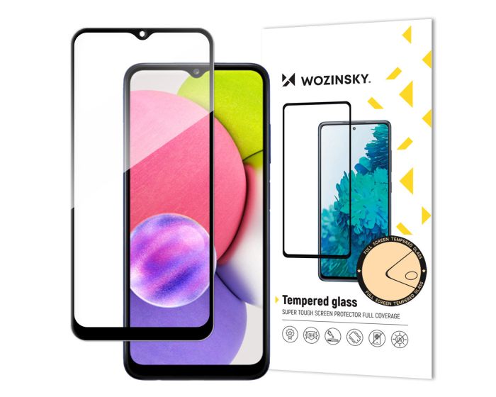 Wozinsky Full Glue Full Face Case Friendly Black Αντιχαρακτικό Γυαλί 9H Tempered Glass (Samsung Galaxy A03s)
