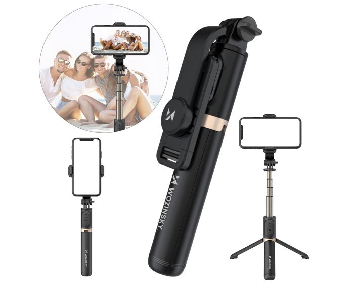Wozinsky Telescopic Selfie Stick (WSSTK-01-BK) Bluetooth Wireless Tripod / Selfie Stick για Κινητά - Black
