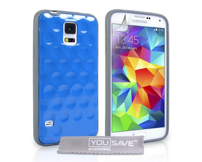 YouSave Bubble Case (SA-EA03-Z864) Blue + Screen Protector (Samsung Galaxy S5 / S5 Neo)