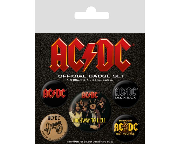 AC/DC (Logo) Badge Pack - Σετ 5 Κονκάρδες