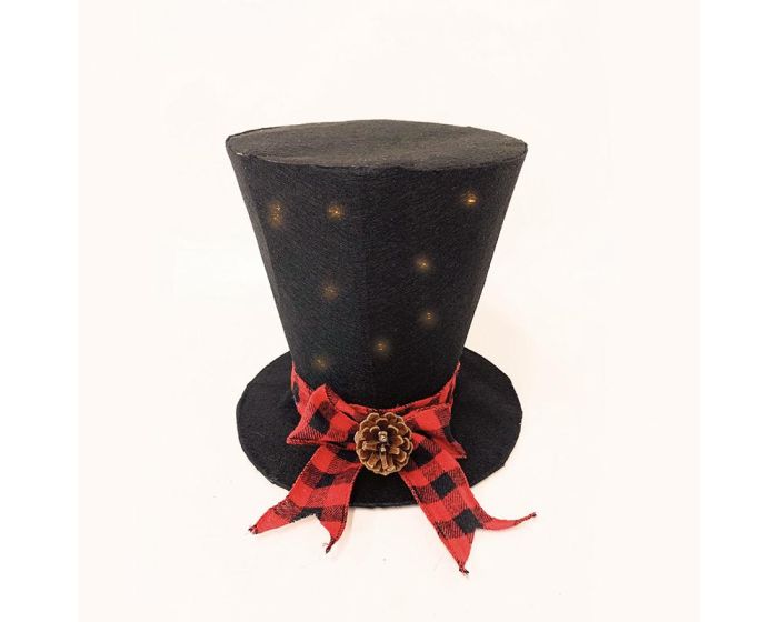 ACA Black Fabric Hat (X11201111) Διακοσμητικό Υφασμάτινο Καπέλο - Warm White