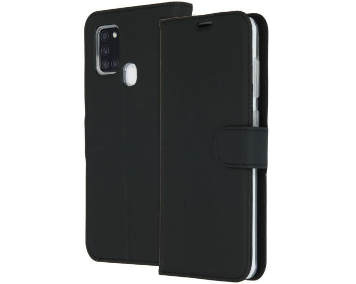 Accezz Booklet Wallet Case Θήκη Πορτοφόλι με Stand - Black (Samsung Galaxy A21s)