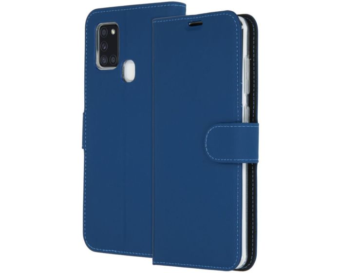 Accezz Booklet Wallet Case Θήκη Πορτοφόλι με Stand - Blue (Samsung Galaxy A21s)