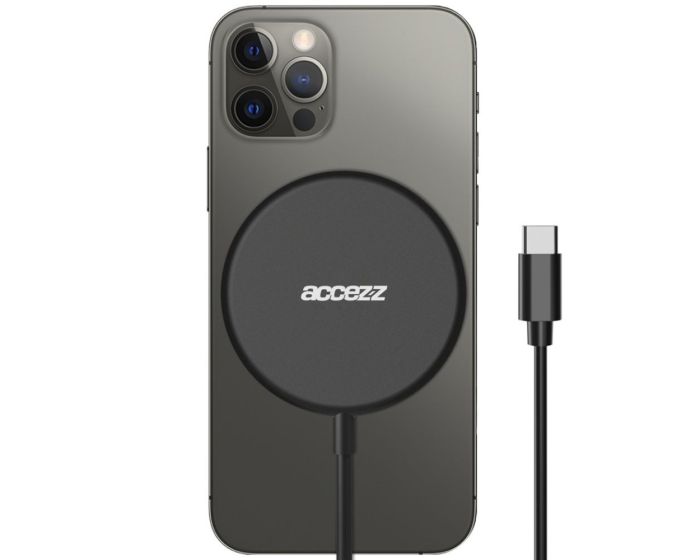 Accezz Magnetic MagSafe Wireless Charger 15W Ασύρματος Φορτιστής - Black