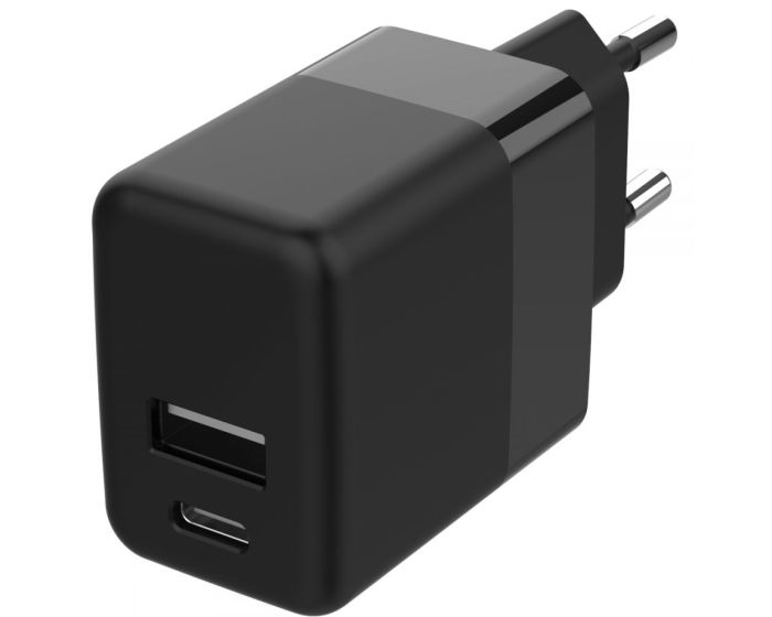 Accezz Wall Charger USB-A Type-C 20W PD Φορτιστής Τοίχου - Black