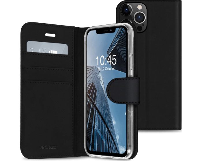 Accezz Booklet Wallet Case Θήκη Πορτοφόλι με Stand - Black (iPhone 13 Pro)