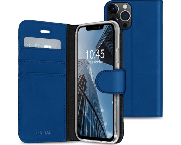 Accezz Booklet Wallet Case Θήκη Πορτοφόλι με Stand - Dark Blue (iPhone 13 Pro Max)