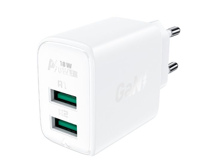 Acefast A33 Wall Charger 18W 2x USB QC 3.0 - White
