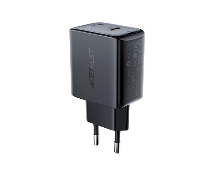 Acefast A1 GaN Wall Charger 20W Type-C PD QC 3.0 - Black