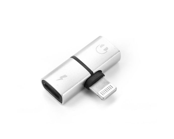 Adapter HF/audio Iphone Lightning + Charging Silver