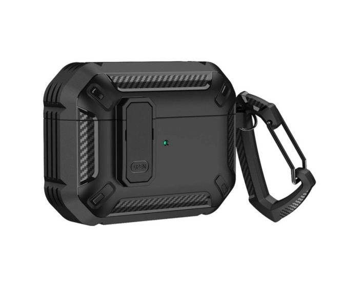 Armor Shockproof Airpods 4 Case with Carabiner Θήκη για Apple AirPods 4 - Black