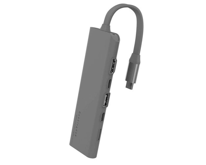 Allocacoc DockingHUB USB-C Multi-Port Pass Through Αντάπτορας - Grey