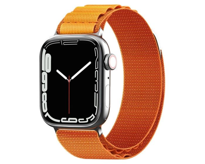 Alpine Strap with Steel Buckle Υφασμάτινο Λουράκι Apple Watch 44/45/46/49mm (4/5/6/7/8/9/10/11/SE/ULTRA 1/2/3) Orange