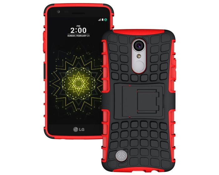 Hurtel Shockproof Kickstand Case Ανθεκτική Θήκη με Δυνατότητα Στήριξης - Red (LG K8 2017)