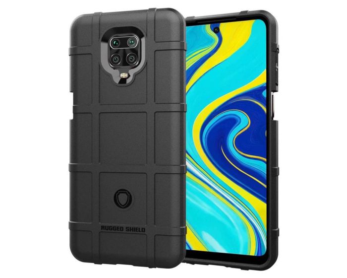 Anti Shock Rugged Armor Square Grid Tough Case Black (Xiaomi Redmi Note 9)