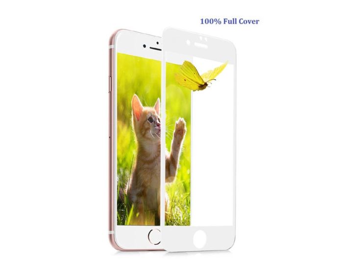 Full Face Αντιχαρακτικό Γυάλινο Προστατευτικό Πλήρους Οθόνης 9H - 2.5D Tempered Glass Screen Protector White (iPhone 7 / 8 / SE 2020 / 2022)