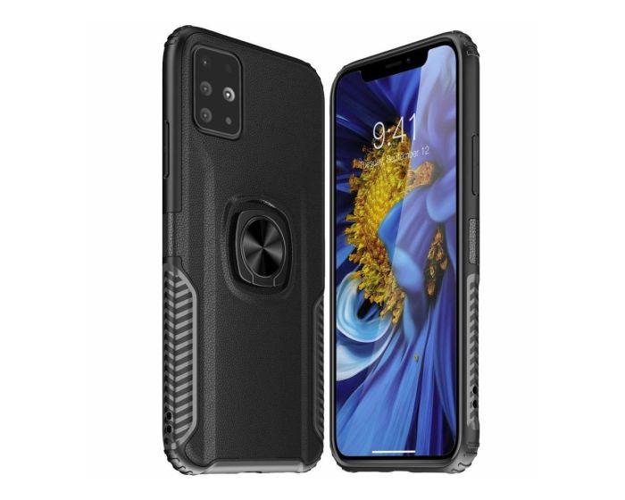 Armor Ring Tough Case Ανθεκτική Θήκη με Kickstand - Black (Samsung Galaxy A21s)