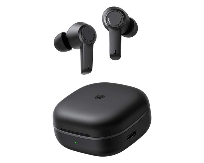 SoundPEATS T3 TWS Bluetooth Earphone Wireless Earbuds with Charging Box - Black