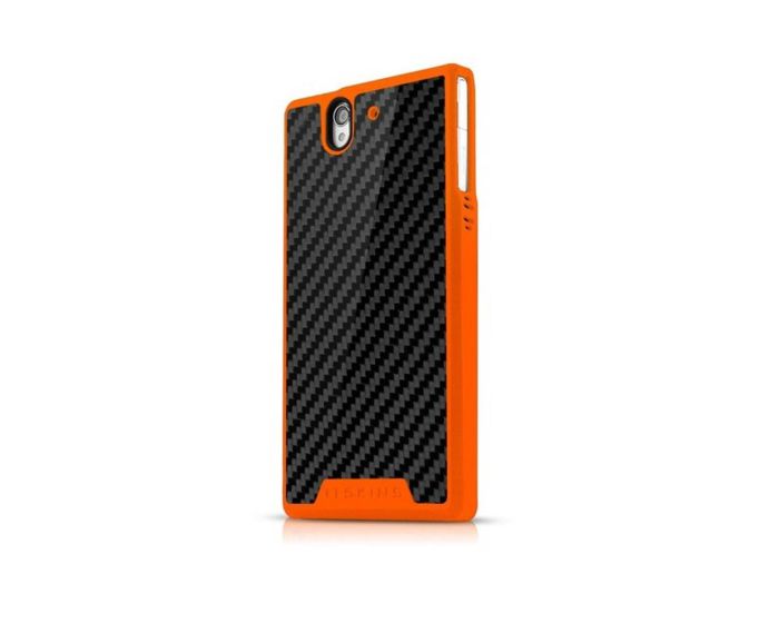 Itskins Atom Sheen Silicone Carbon Case Case - Orange (Sony Xperia Z)