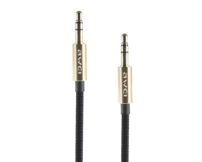 AWEI 3.5mm Audio Cable with AUX (AUX-001) Καλώδιο Gold