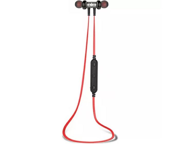 AWEI B923BL Bluetooth Sports Magnetic Earphones Ασύρματα Ακουστικά Red