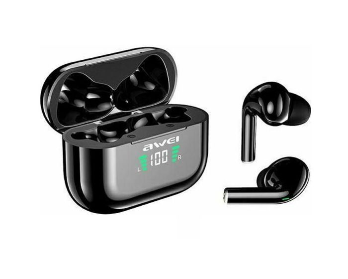 AWEI TWS T29P Bluetooth Earphone Wireless Earbuds with Charging Box - Black