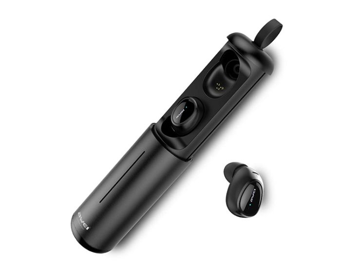 AWEI TWS T5 Bluetooth Earphone Wireless Earbuds with Charging Box - Black