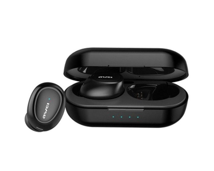 AWEI TWS T6 Wireless Bluetooth Stereo Earbuds with Charging Box - Black