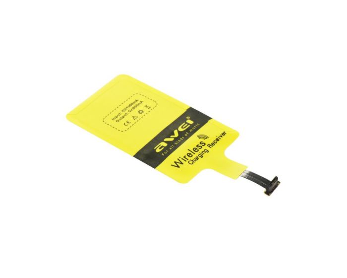 AWEI Wireless Charging Receiver Qi Δέκτης Ασύρματης Φόρτισης Micro-USB
