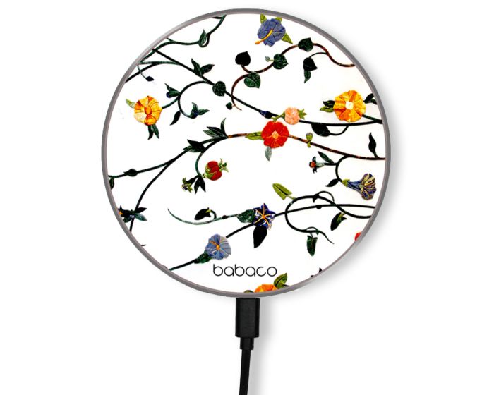 Babaco Flowers Fast Wireless Charger 2A 10W (BCHWFLOW008) Ασύρματος Φορτιστής - 008 White