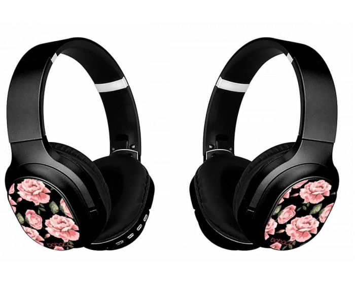 Babaco Flowers Wireless Bluetooth Headphones (BHPWFLOW003) Ασύρματα Ακουστικά - 013 Black