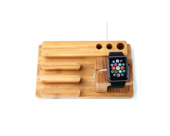 Bamboo Multifunctional USB Charging Stand & Dock Φόρτισης WS501 για Apple Watch / Phones / Tablets