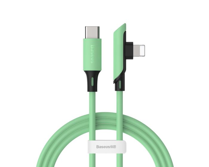 Baseus Colourful Elbow Angled Cable 18W Καλώδιο Φόρτισης (CATLDC-A06) Type-C PD to Lightning 1.2m Green