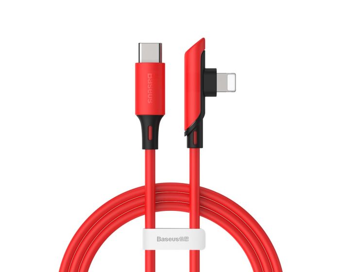 Baseus Colourful Elbow Angled Cable 18W Καλώδιο Φόρτισης (CATLDC-A09) Type-C PD to Lightning 1.2m Red