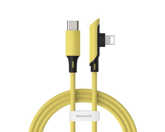 Baseus Colourful Elbow Angled Cable 18W Καλώδιο Φόρτισης (CATLDC-A0Y) Type-C PD to Lightning 1.2m Yellow