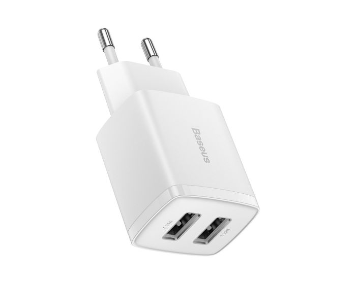 Baseus Compact Wall Charger (CCXJ010202) 10.5W 2xUSB - White