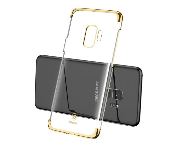 Baseus Glitter Hard Slim Case Transparent / Gold (Samsung Galaxy S9)