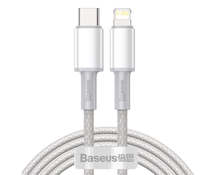 Baseus High Density Fast Charging Data Cable 20W (CATLGD-A02) Καλώδιο Φόρτισης Type-C PD to Lightning 2m White